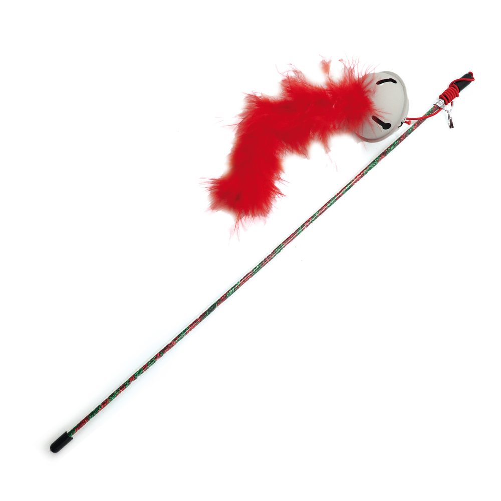 Jouet pour chien et chat canne à pêche Noël Festive 40cm