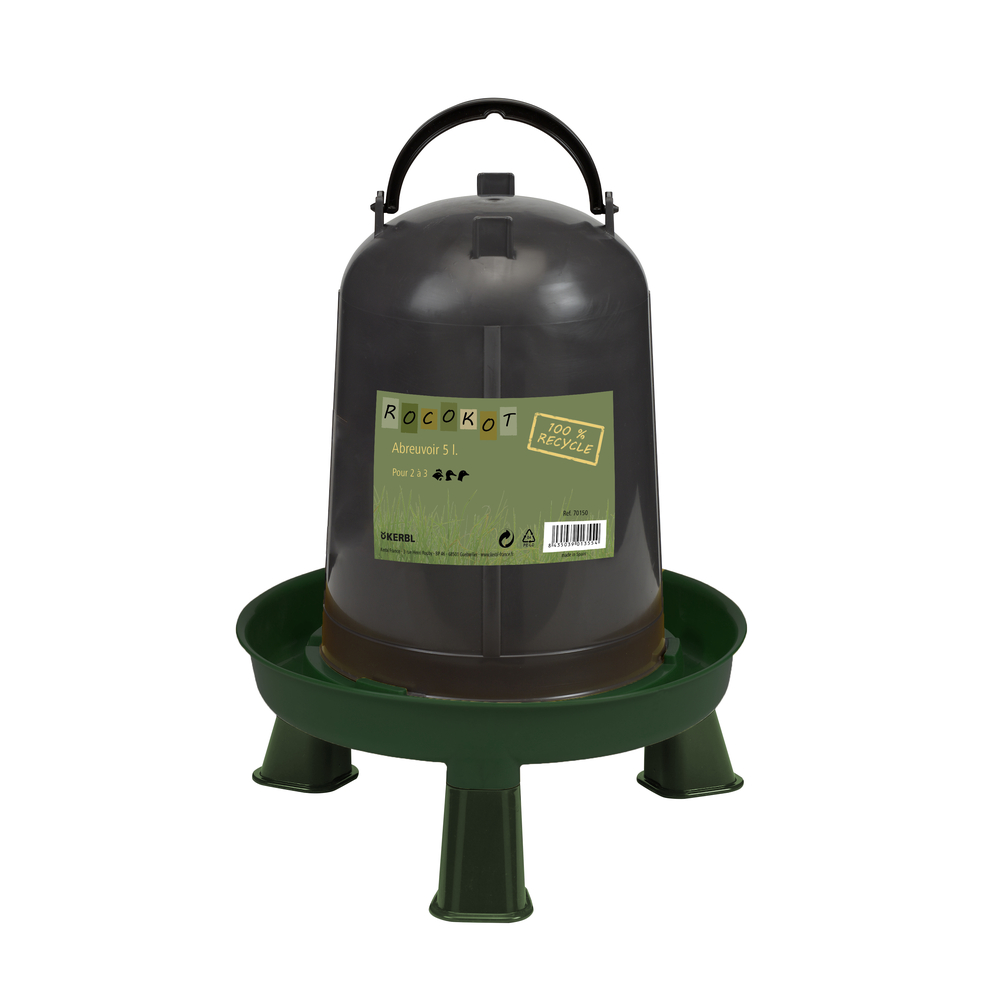 Abreuvoir pour volailles, en plastique recyclé - 5L