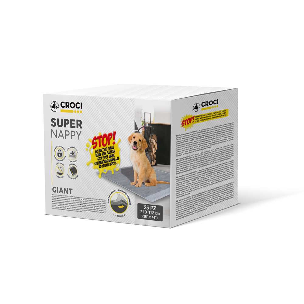 Tapis absorbant Super nappy au carbone actif pour chien 70x112cm
