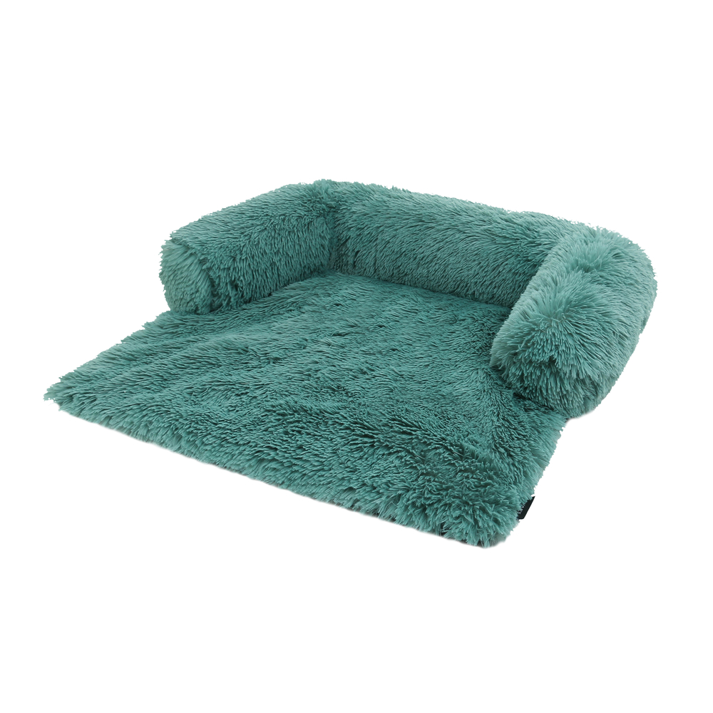Panier divan moelleux pour chien vert d'eau 80cm
