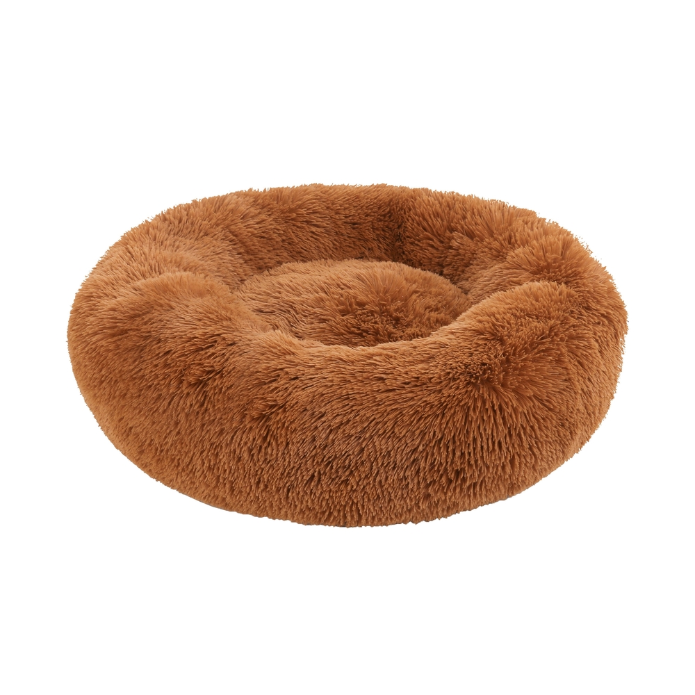 Corbeille moelleuse pour chien & chat marron caramel ø60cm