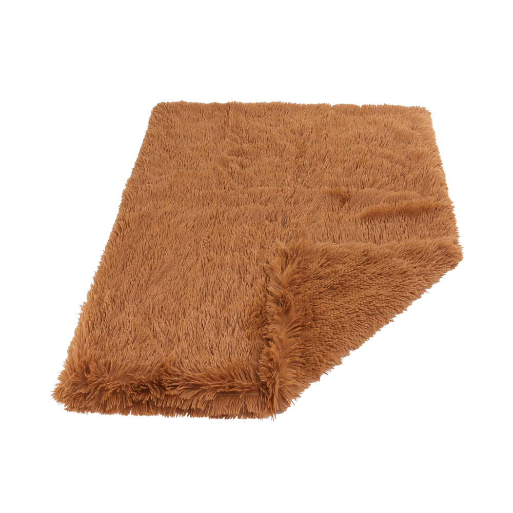 Plaid moelleux pour chien et chat marron caramel 100x70cm