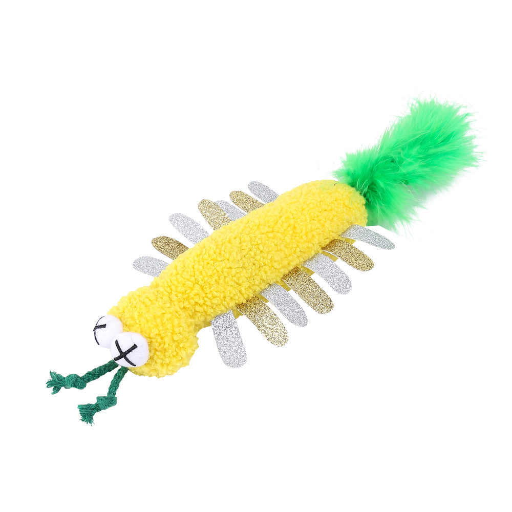 Jouet pour chat : mille-pattes disco - L.4,2xl.12xH.38cm