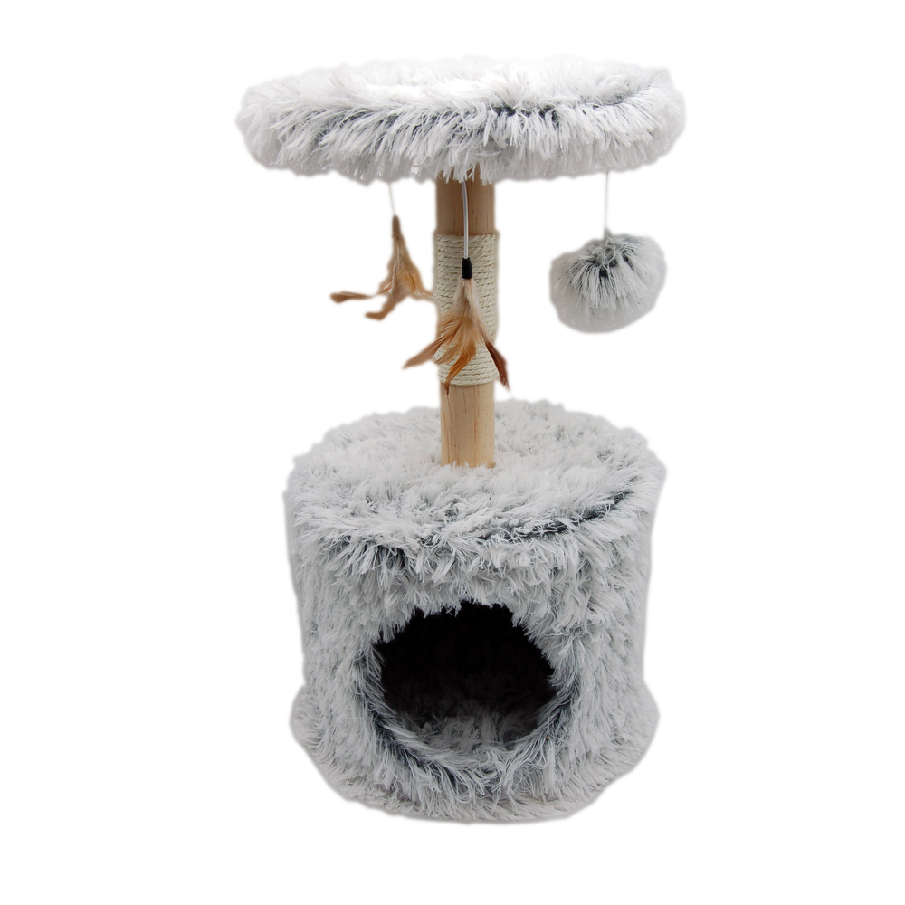 Arbre à chat Kitty, coloris gris - L.30xl.30xH.56cm