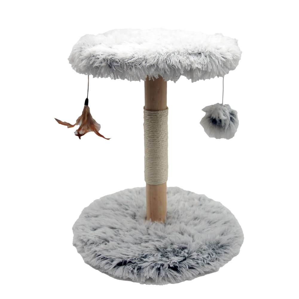 Arbre à chat Tabouret, coloris gris - L.35xl.35xH.44cm