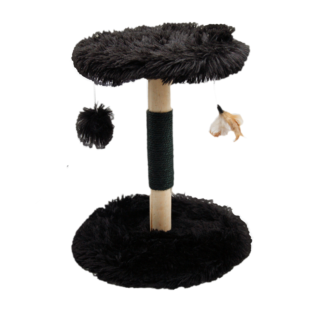 Arbre à chat Tabouret, coloris noir - L.35xl.35xH.44cm