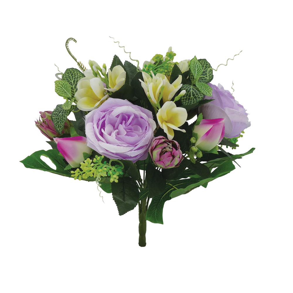 Fleurs artificielles - bouquet lavande de roses et de fleurs H.41cm