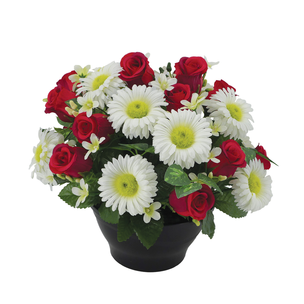 Fleurs artificielles - coupe florale rouge H.29 D.32cm