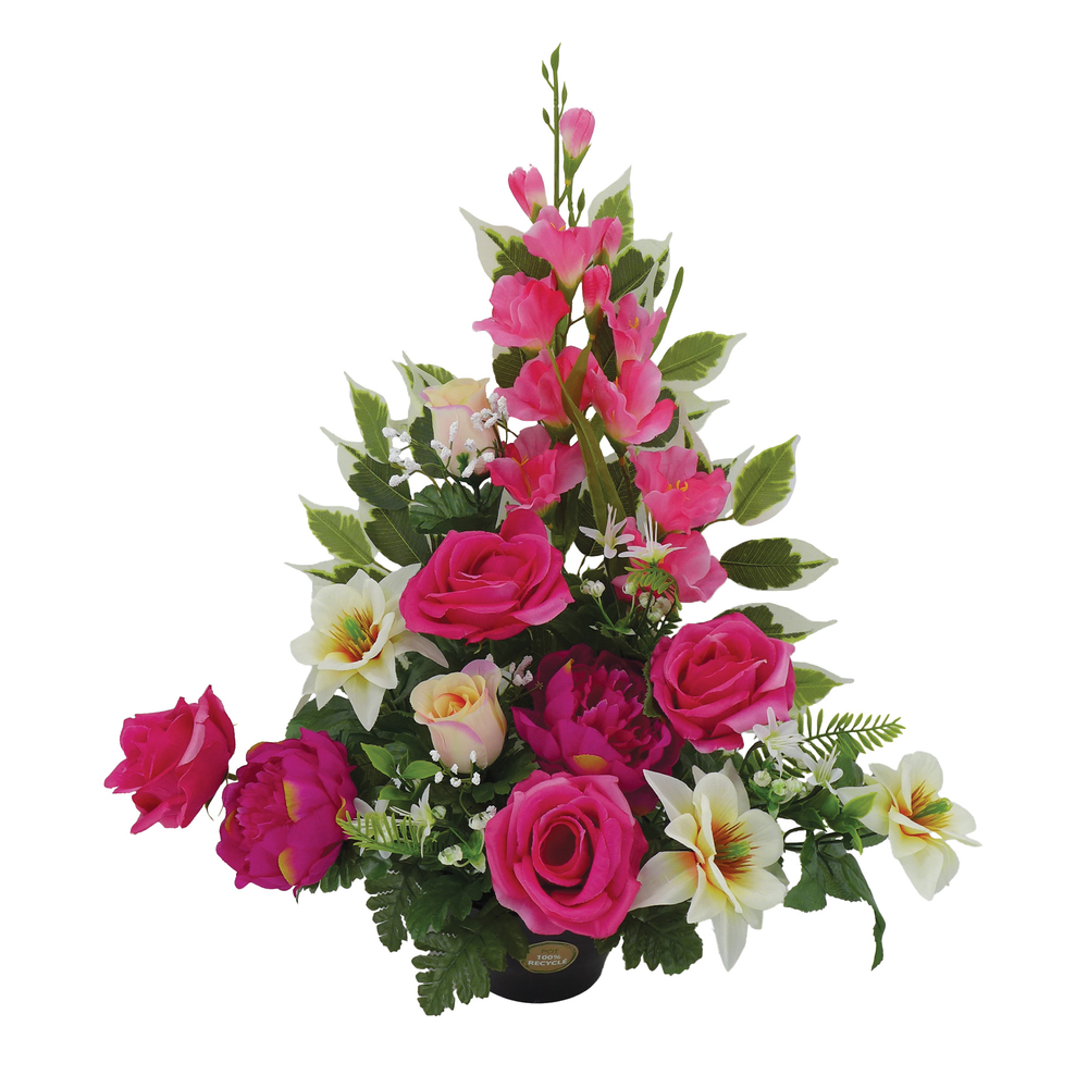 Fleurs artificielles - coupe florale rose H.54 D.50cm