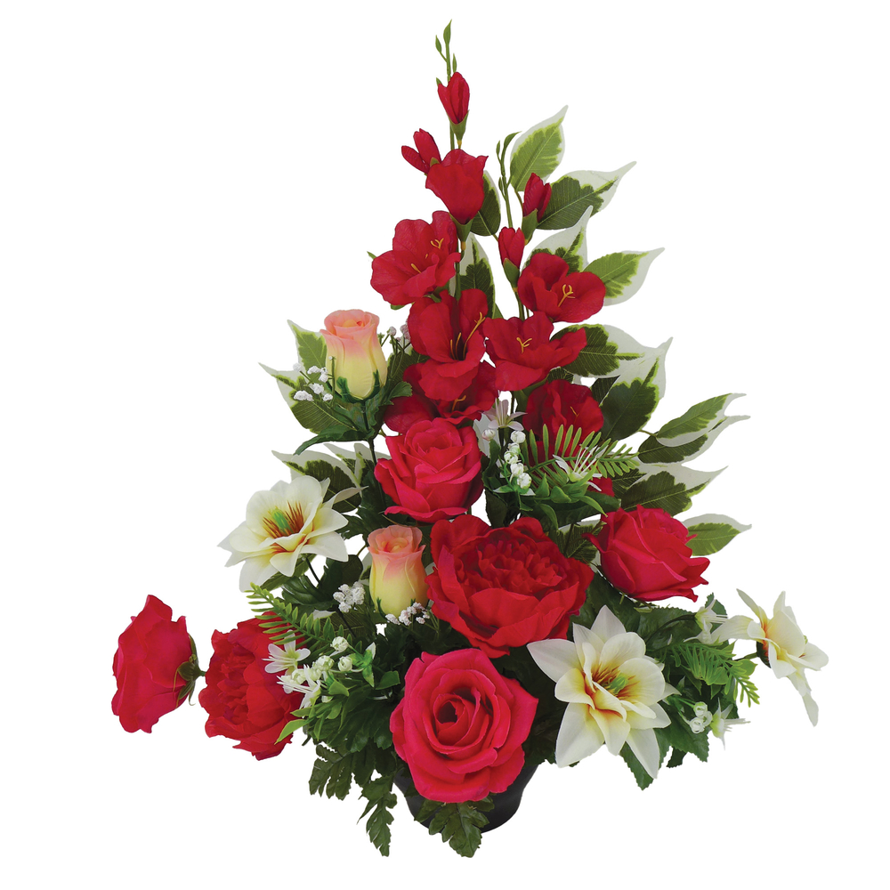 Fleurs artificielles - coupe florale rouge H.54 D.50cm