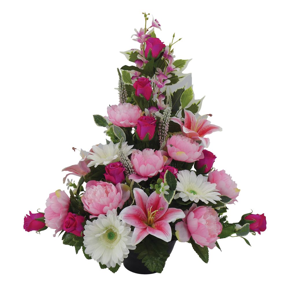 Fleurs artificielles - coupe florale fuchsia H.65 D.58cm