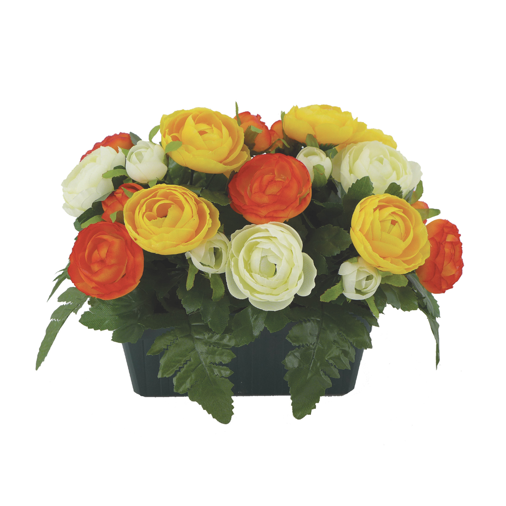 Fleurs artificielles - coupe florale orange H.19x28cm