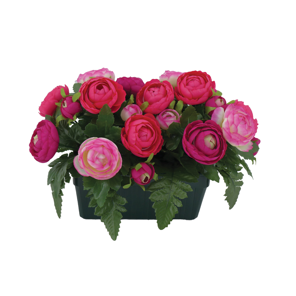 Fleurs artificielles - coupe florale fuchsia H.19x28cm