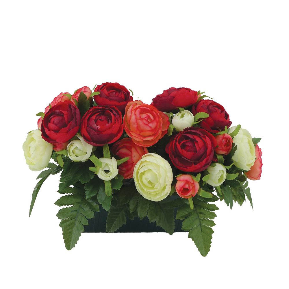 Fleurs artificielles - coupe florale rouge H.19x28cm