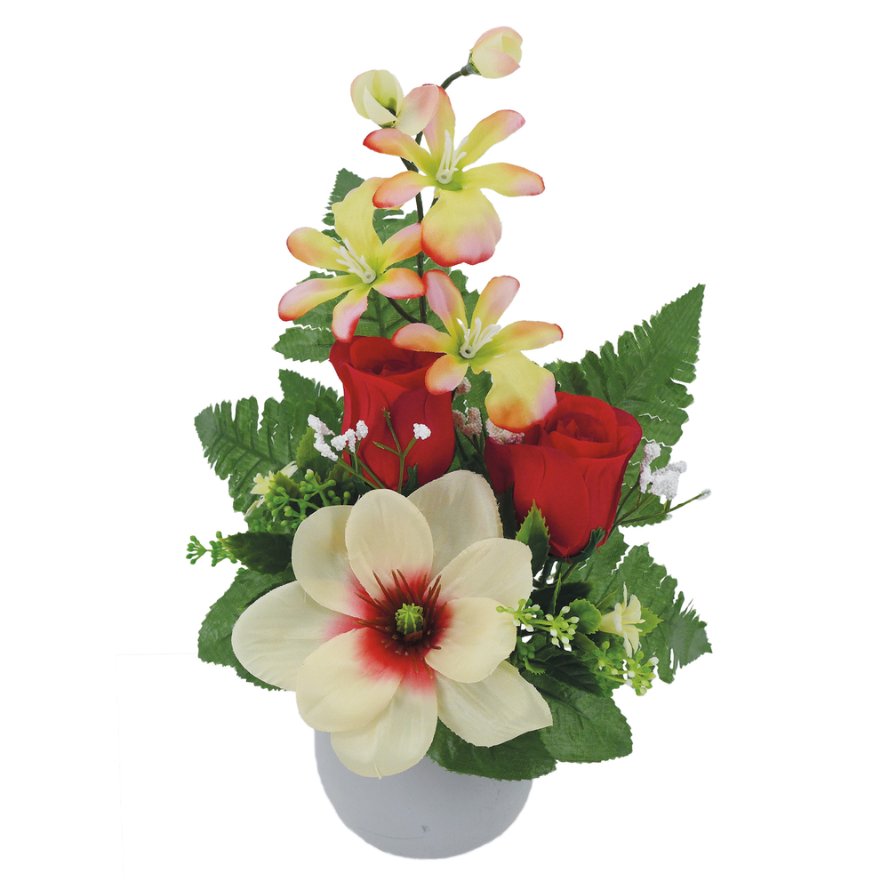 Fleurs artificielles - composition florale boule H.37x20cm