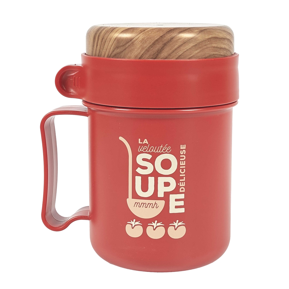 Mug pour soupe transportable, avec cuillère - 50cl