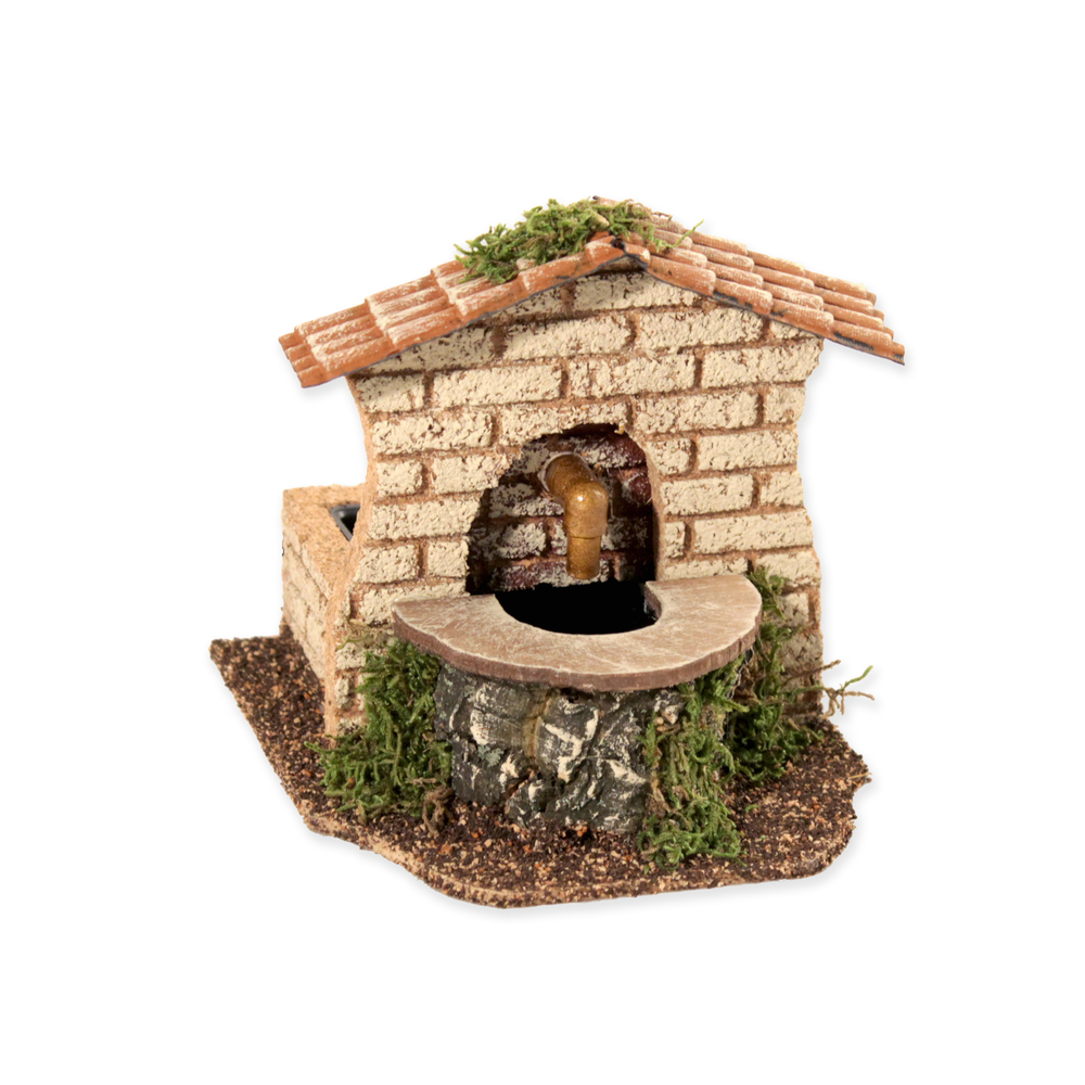 Fontaine électrique 220v entre niche pour décoration de crèche