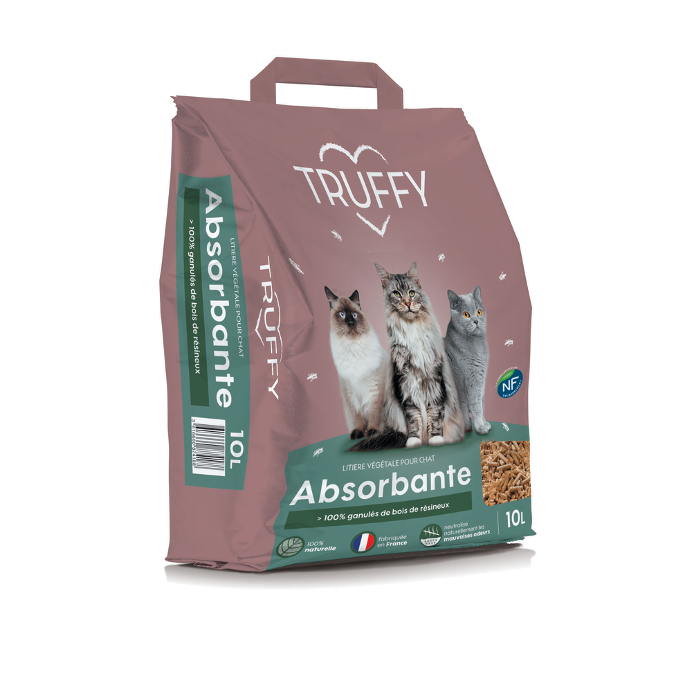 Litière végétale absorbante pour chat 10L