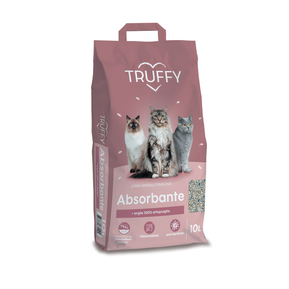 Litière minérale absorbante pour chat 10L
