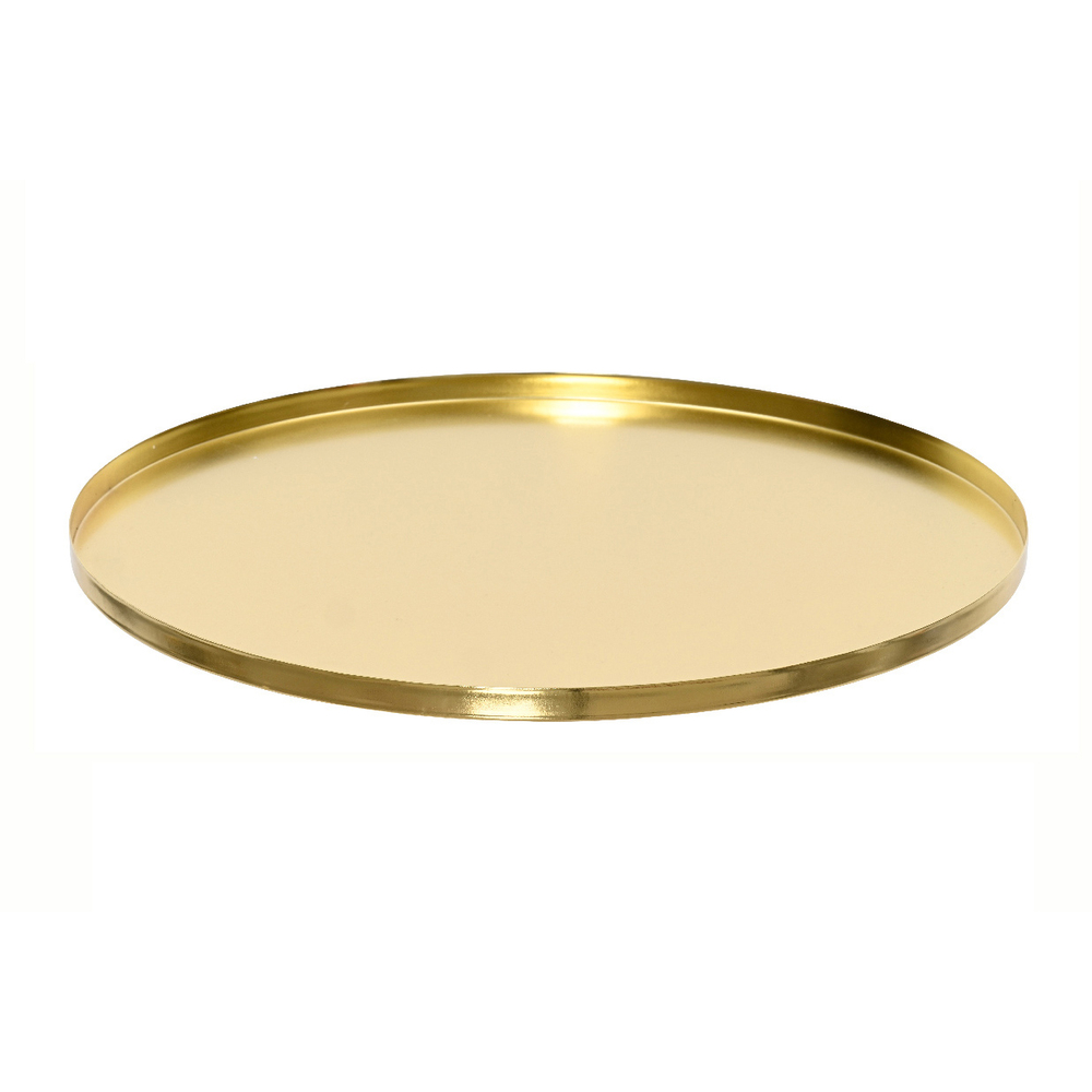 Assiette en fer coloris Or pour décoration de la maison Ø.35xH.1.5cm