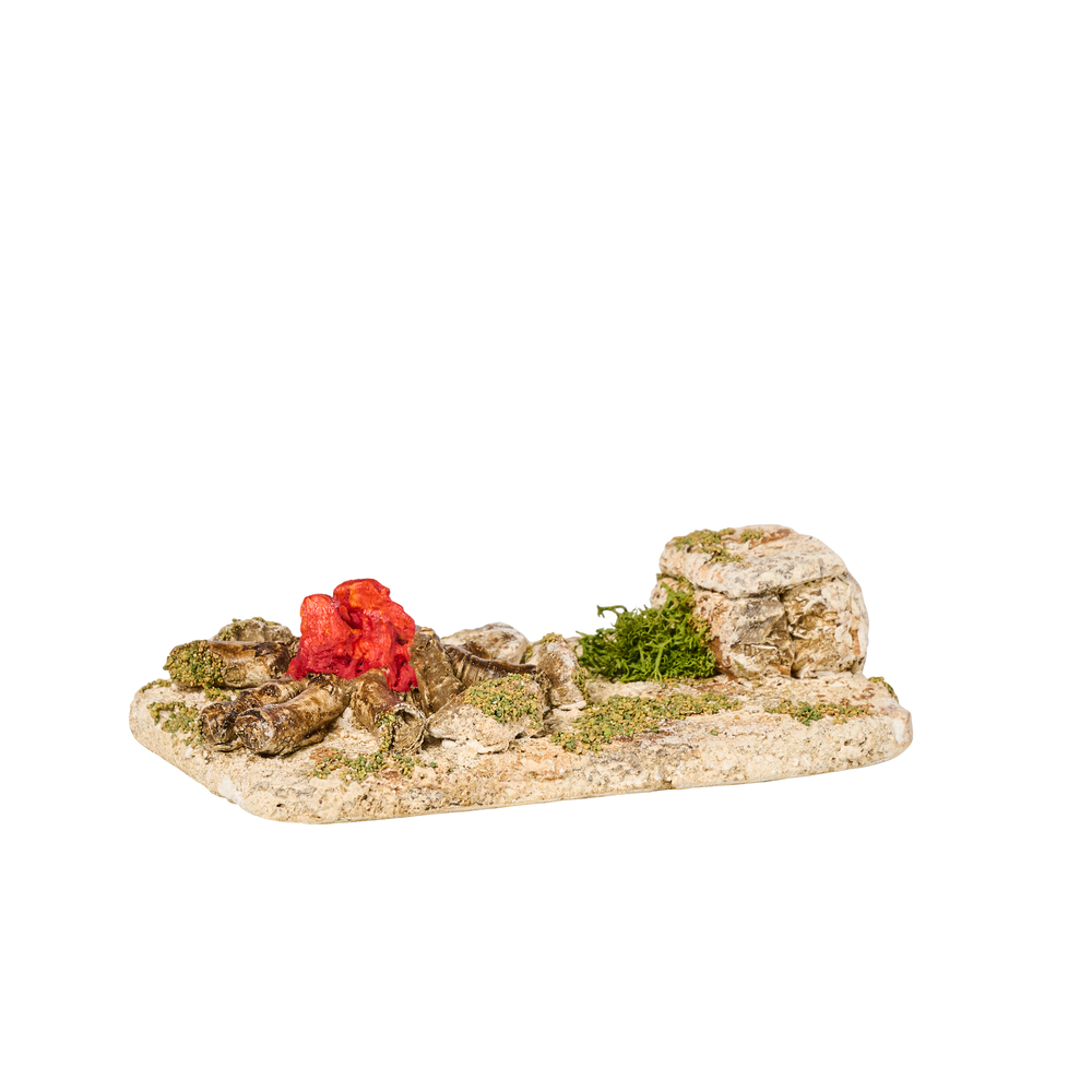 Feu de bois pour la décoration de crèche