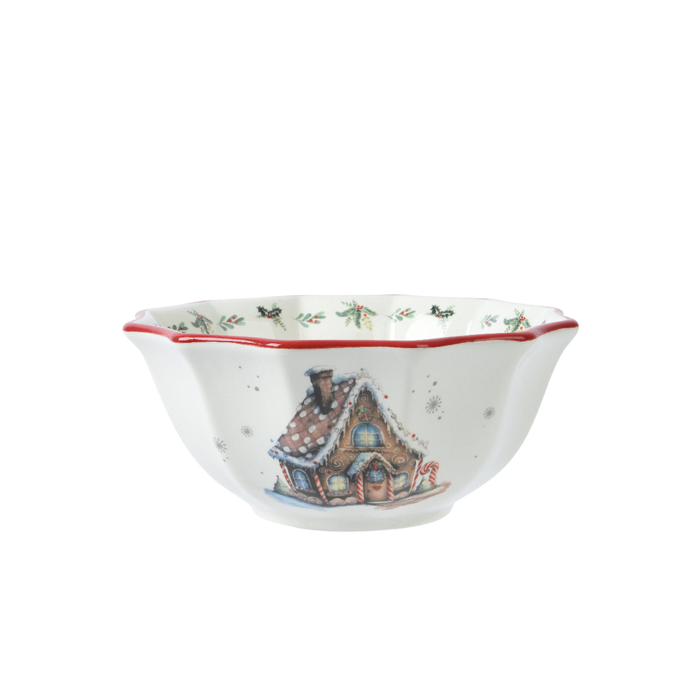 Bol en céramique, motif Maison houx - D.15cm