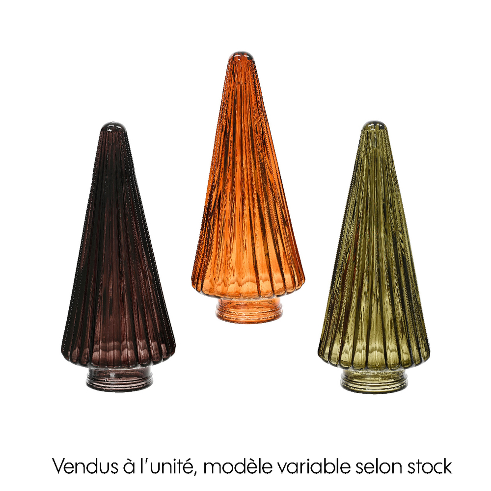 Sapin de Noël en verre - H.19,5xD.8,5cm