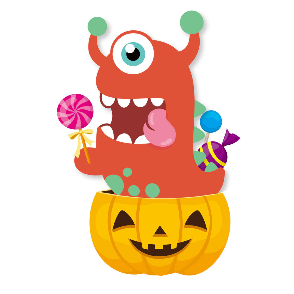 Kit DIY d'Halloween, Citrouille en pompons - 13,5x19,5cm