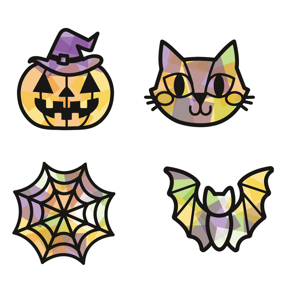 Kit DIY d'Halloween, Attrape-soleil en carte forte - x 4 pièces