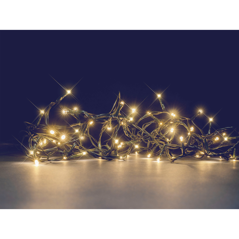 Guirlande lumineuse animée 'Flicker' 128 led, blanc chaud et flash -8m