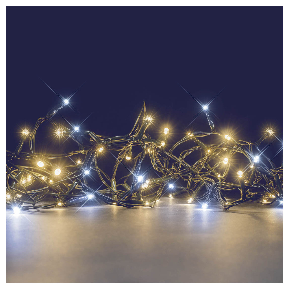 Guirlande lumineuse animée 'Flicker' 128 led, blanc chaud et flash -8m