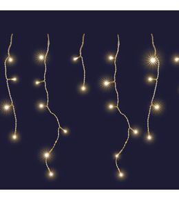 Rideau Stalactite solaire animé 160 led, blanc chaud - 8m