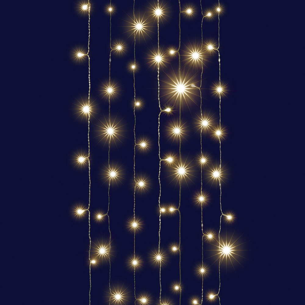 Rideau lumineux animé chute de neige 96 led, blanc chaud - 2m