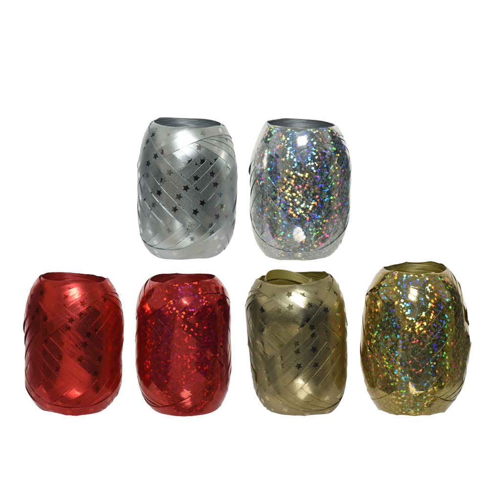 Ruban d'emballage cadeau, coloris de Noël variable - L.20m