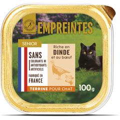 Terrine riche en dinde et au bœuf pour chat senior 100g