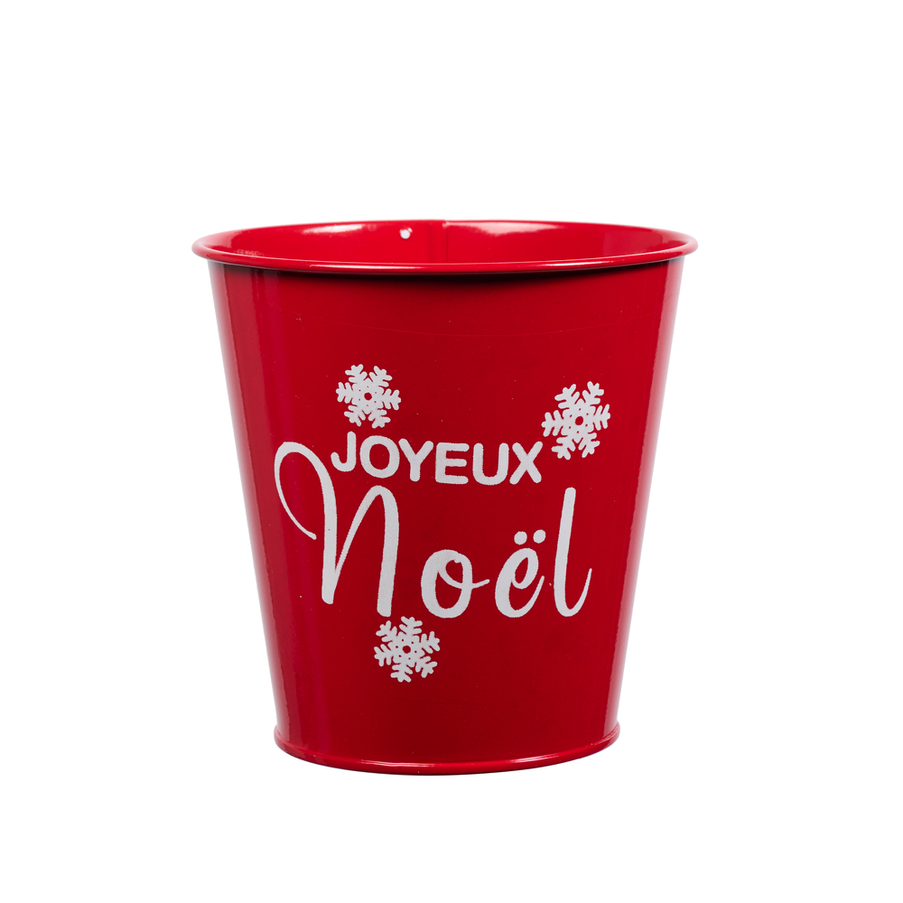 Pot zinc Noël - H.13cm