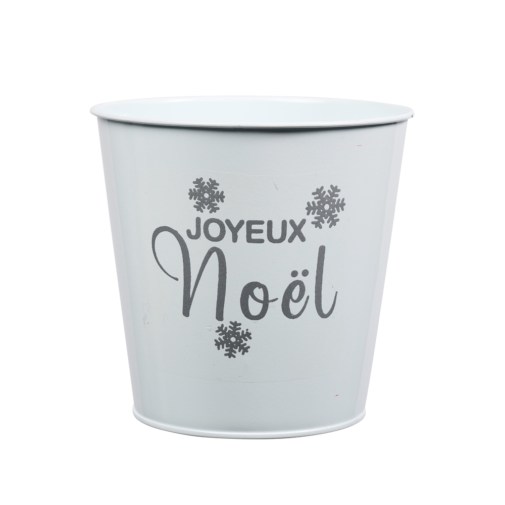 Pot Noël en zinc - H.11cm