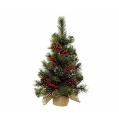 Sapin de Noël artificiel vert givré - 45cm