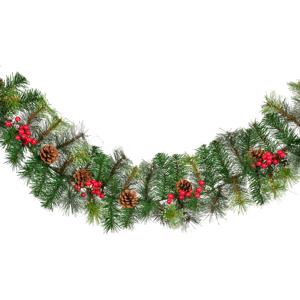 Guirlande de Noël artificielle vert givré - 270cm