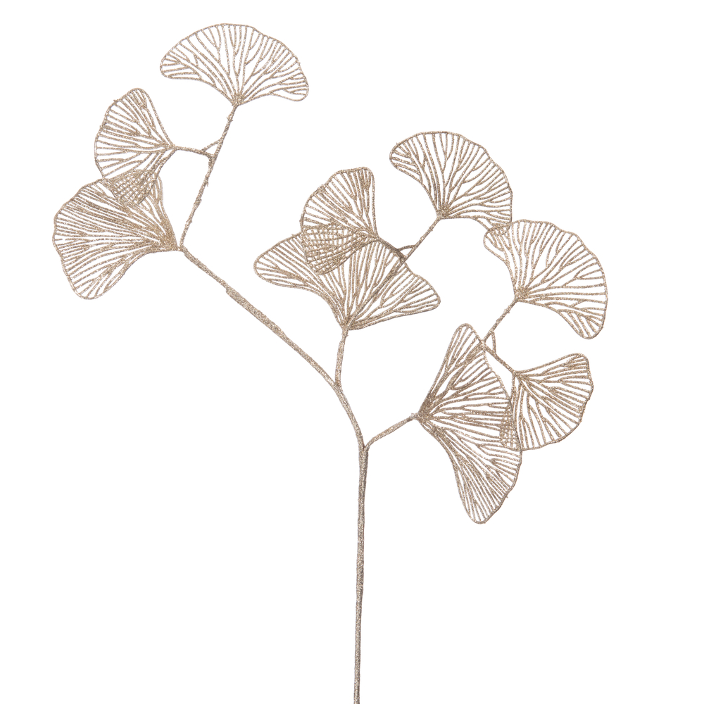 Branche artificielle de Ginkgo, coloris or - H.76cm