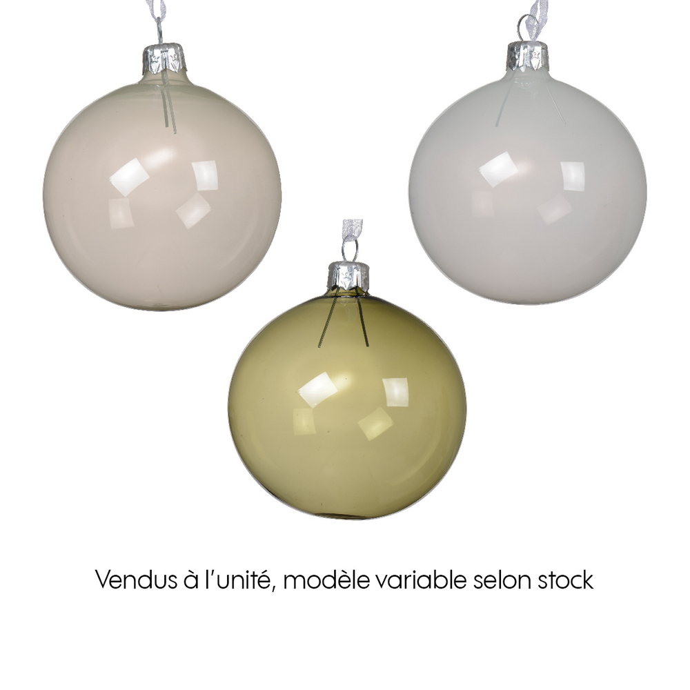 Boule de Noël en verre transparent - D.8cm