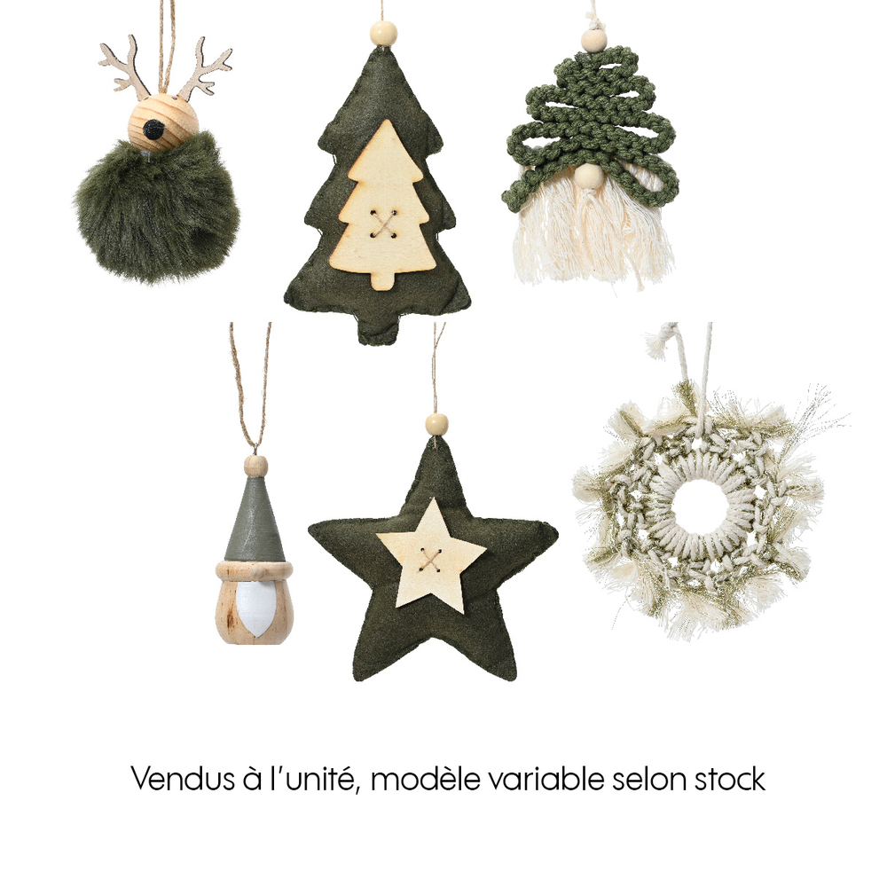 Suspension de Noël : Figurine en Macramé polyester H.12cm