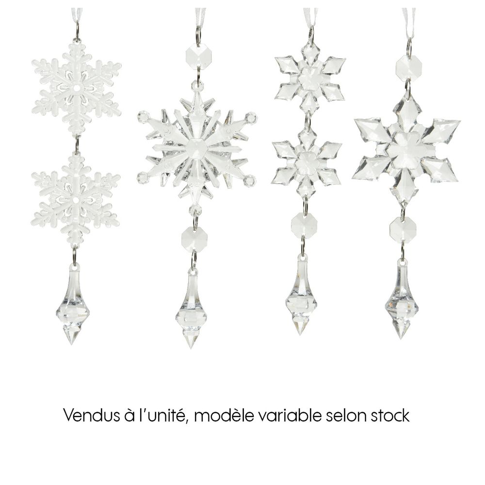 Suspension de Noël : Flocon de neige acrylique H16cm