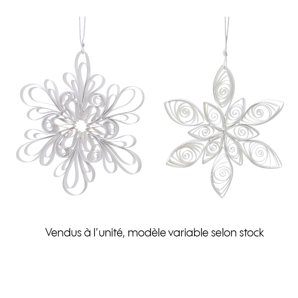 Suspension de Noël : Fleur en papier blanc D12,1cm