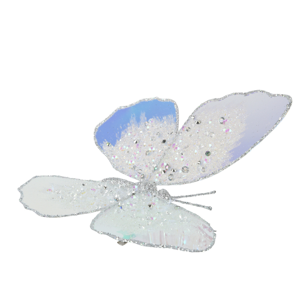 Suspension de Noël : papillon irisé pour sapin - 2x16xH.16cm