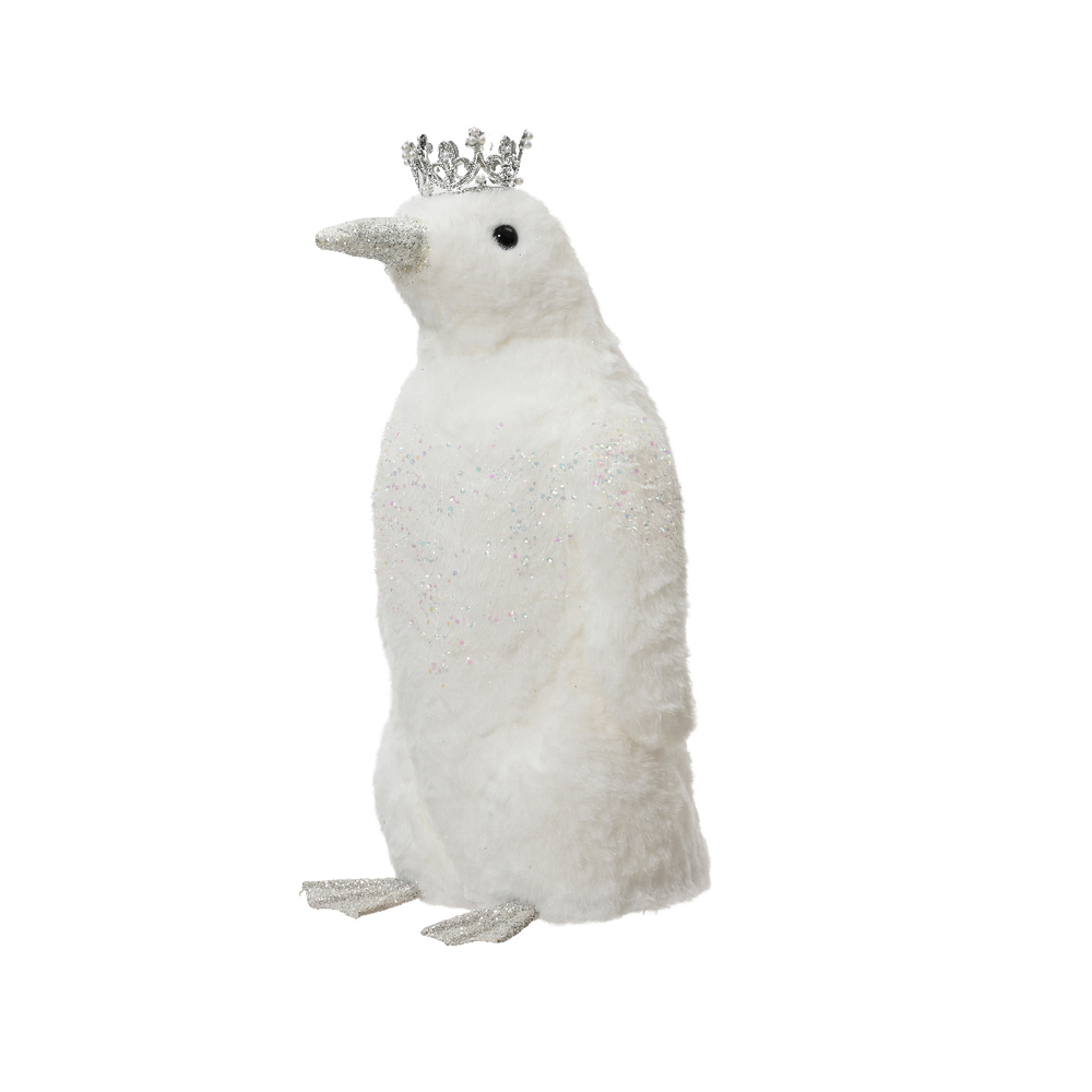 Pingouin polyester blanc 25X25X47cm