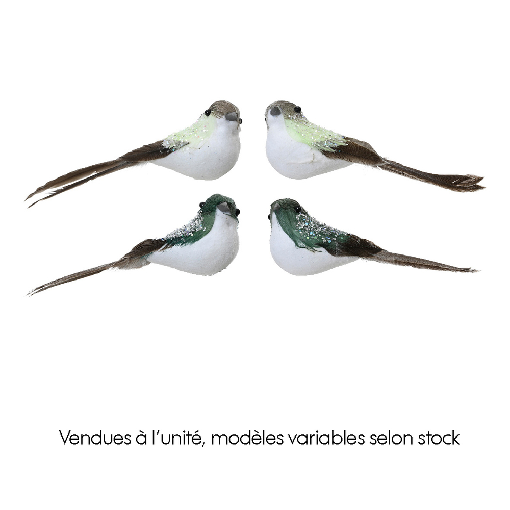 Suspension de Noël : oiseau en mousse pour sapin - 3.5x12xH.4.5cm