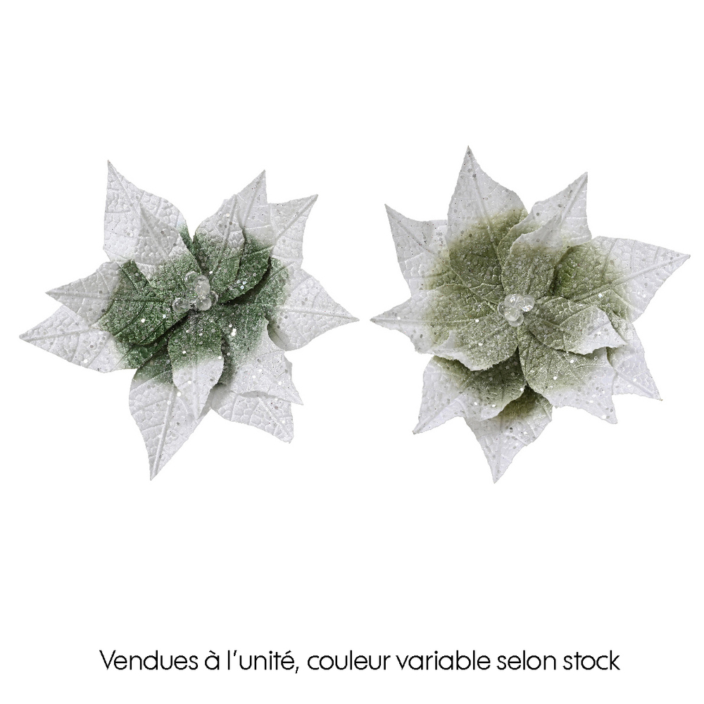Suspension de Noël : Poinsettia polyester pour sapin - D.28xH.16cm
