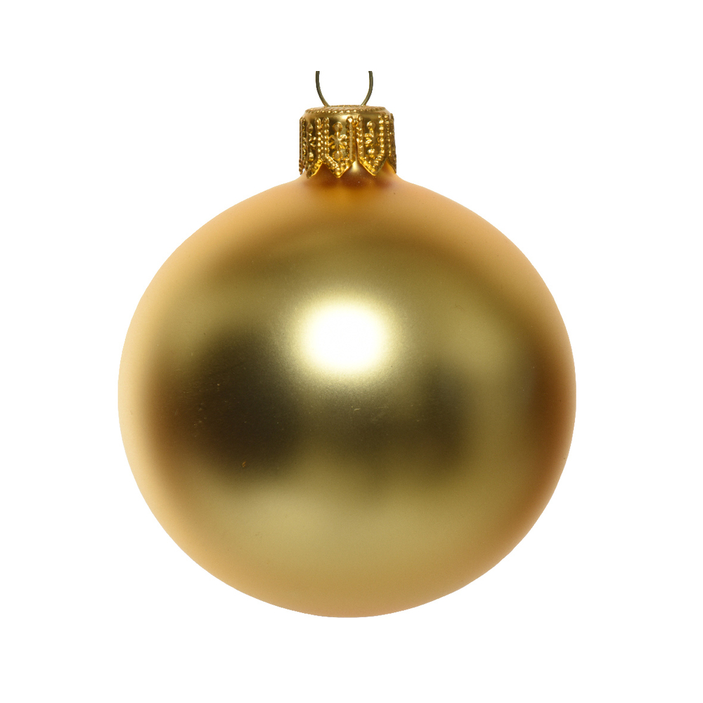 Boule de Noël en verre mat, coloris or clair - D.8cm
