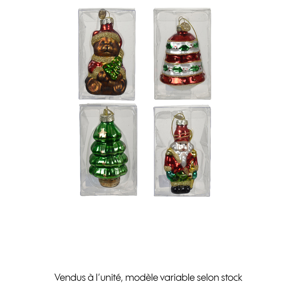 Suspension de Noël : ornement de fête en verre - 5x5xH.7cm